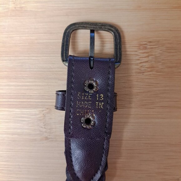 Brown Braided Faux Leather Belt Vintage 90s Never Worn - Picture 6 of 6